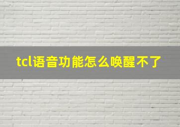 tcl语音功能怎么唤醒不了