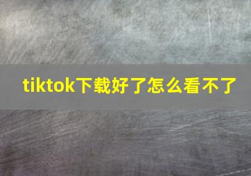 tiktok下载好了怎么看不了