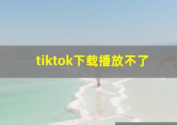 tiktok下载播放不了