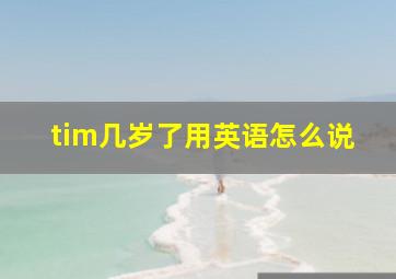 tim几岁了用英语怎么说