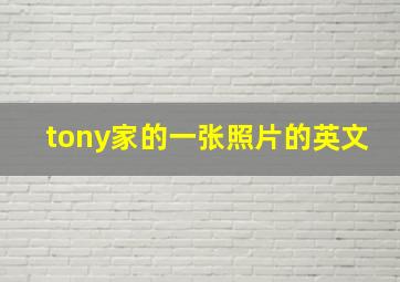 tony家的一张照片的英文