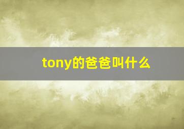 tony的爸爸叫什么