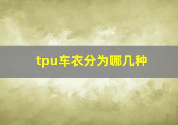 tpu车衣分为哪几种