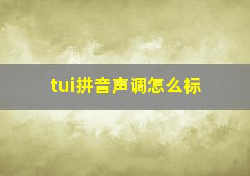 tui拼音声调怎么标