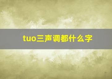 tuo三声调都什么字