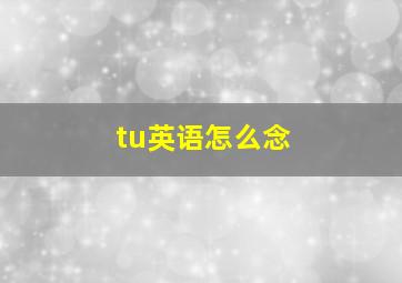 tu英语怎么念