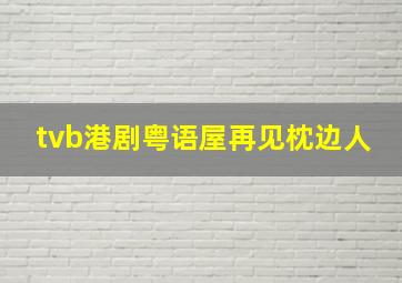 tvb港剧粤语屋再见枕边人