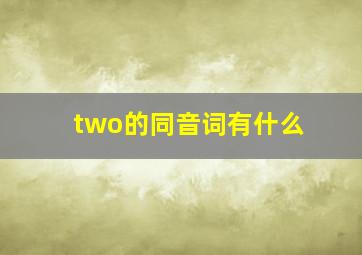 two的同音词有什么