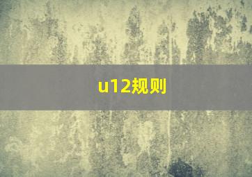 u12规则