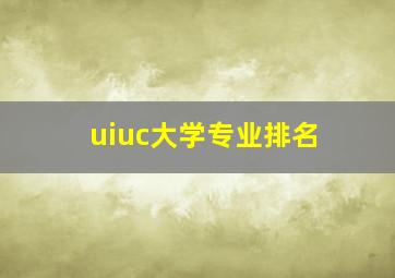 uiuc大学专业排名