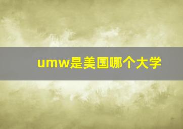 umw是美国哪个大学