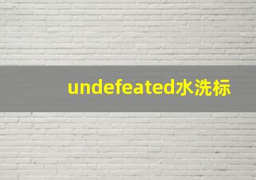 undefeated水洗标