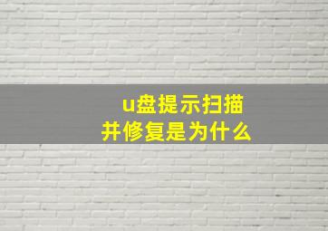 u盘提示扫描并修复是为什么