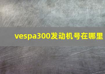 vespa300发动机号在哪里