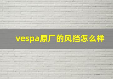 vespa原厂的风挡怎么样