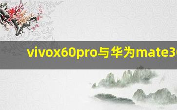 vivox60pro与华为mate30pro