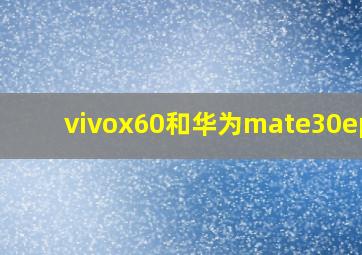 vivox60和华为mate30epro