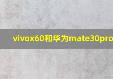 vivox60和华为mate30pro对比