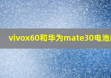 vivox60和华为mate30电池耐用