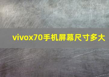 vivox70手机屏幕尺寸多大