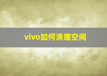 vivo如何清理空间