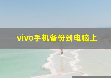 vivo手机备份到电脑上