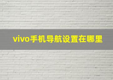 vivo手机导航设置在哪里