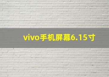 vivo手机屏幕6.15寸