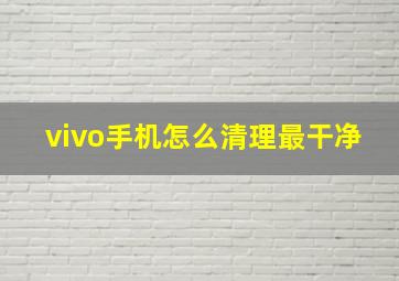 vivo手机怎么清理最干净