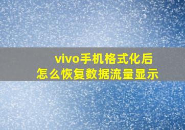 vivo手机格式化后怎么恢复数据流量显示