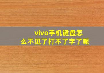 vivo手机键盘怎么不见了打不了字了呢