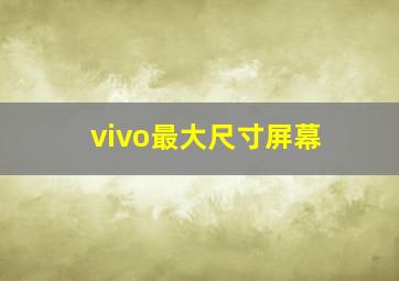 vivo最大尺寸屏幕