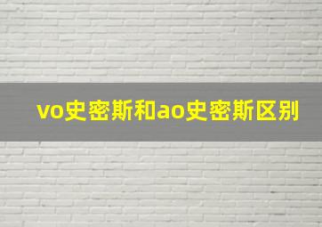 vo史密斯和ao史密斯区别