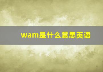 wam是什么意思英语