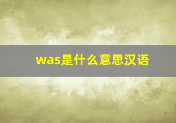 was是什么意思汉语