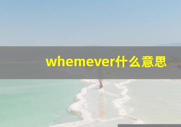 whemever什么意思