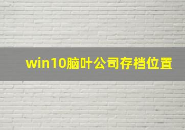 win10脑叶公司存档位置