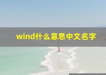 wind什么意思中文名字