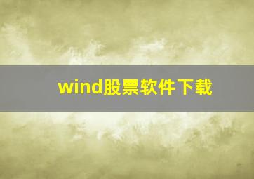 wind股票软件下载