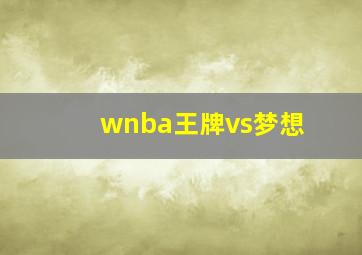 wnba王牌vs梦想