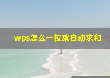 wps怎么一拉就自动求和