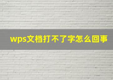 wps文档打不了字怎么回事