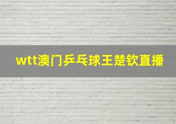 wtt澳门乒乓球王楚钦直播