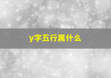 y字五行属什么