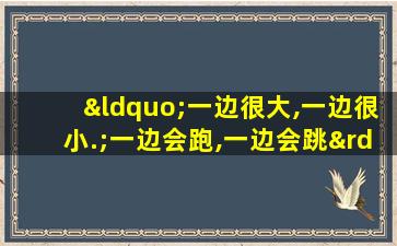 “一边很大,一边很小.;一边会跑,一边会跳”猜一字