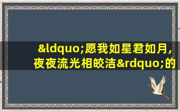 “愿我如星君如月,夜夜流光相皎洁”的意思