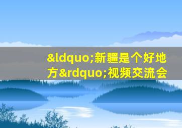 “新疆是个好地方”视频交流会