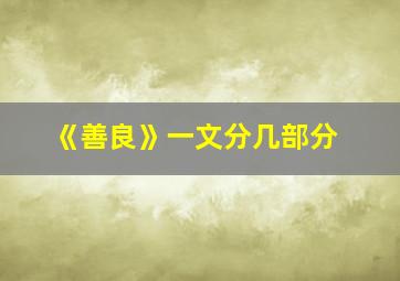 《善良》一文分几部分