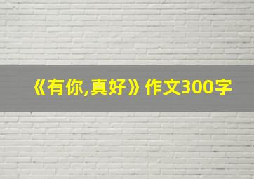 《有你,真好》作文300字