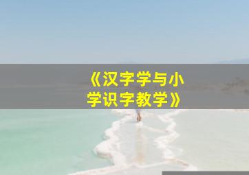 《汉字学与小学识字教学》